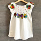 Blusa flores bordadas